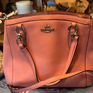 Coach Pink Leather Shoulder Bag